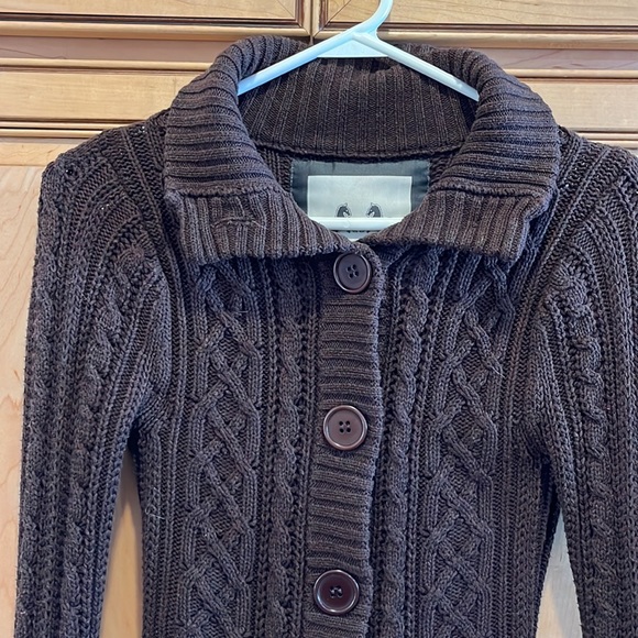 Button Down Sweater, Brown - Picture 2 of 3